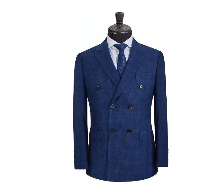西服定制 藍(lán)色雙排扣西服展示